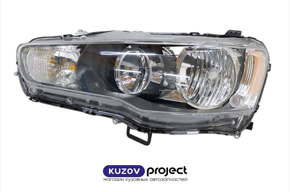 Фара левая с механическим корректором Mitsubishi Lancer X 2007-2016 (Китай)